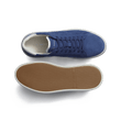 Basket On Time [cuir veau velours bleu de Limoges détails blanc]