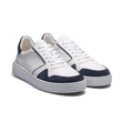 On Time Oxford Sneaker [White soft calfskin and navy suede calfskin]