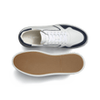 On Time Oxford Sneaker [White soft calfskin and navy suede calfskin]