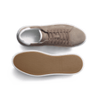 Basket On Time [cuir veau velours taupe détails cuir veau sport blanc]