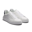 On Time Sneaker [White sport calfskin with navy suede leather & watergreen sport calfskin details]