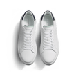 On Time Sneaker [White sport calfskin with navy suede leather & watergreen sport calfskin details]