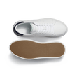 On Time Sneaker [White sport calfskin with navy suede leather & watergreen sport calfskin details]