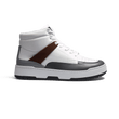 Basket On Top montante [cuir veau sport blanc, marine, gris foncé, gris clair et cuir veau velours cigare]