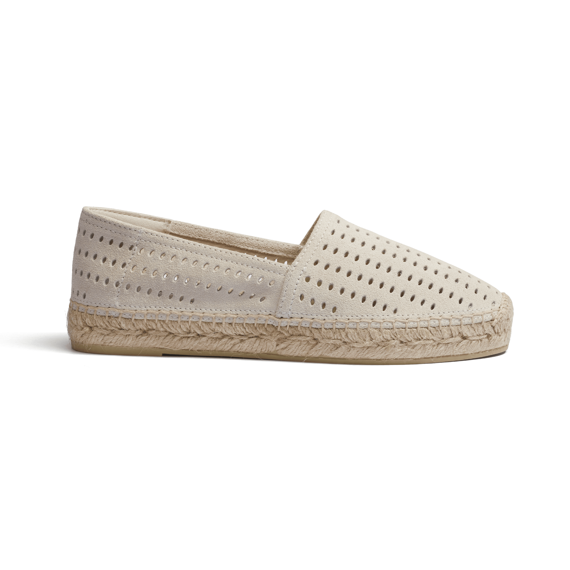 Espadrille Wait and Sea [women Chalk perforated suede calfskin]