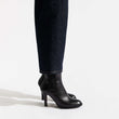 Bottine Cambre élastique à talon 9,5cm [femme cuir lisse noir]