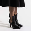 Bottine Cambre sans élastique à talon 9,5cm [femme cuir lisse noir]