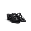 Mule à talon 5,5cm Double V [femme cuir veau lisse noir]