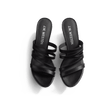 Mule à talon 5,5cm Double V [femme cuir veau lisse noir]