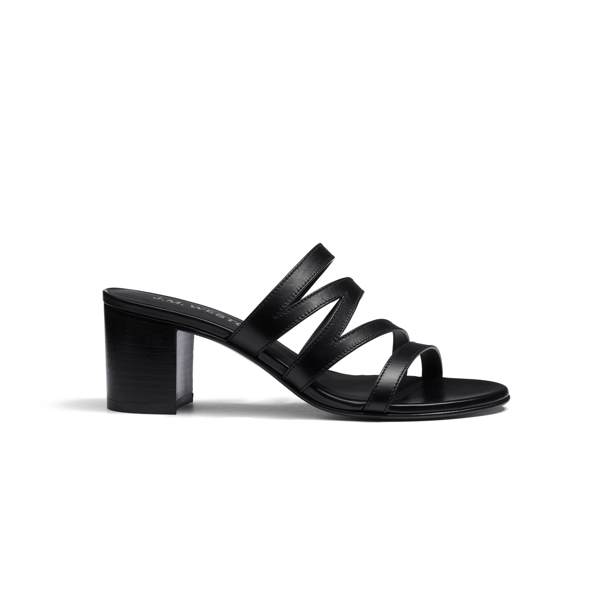 Double V 5,5cm heel Mule [Women Black soft calfskin]