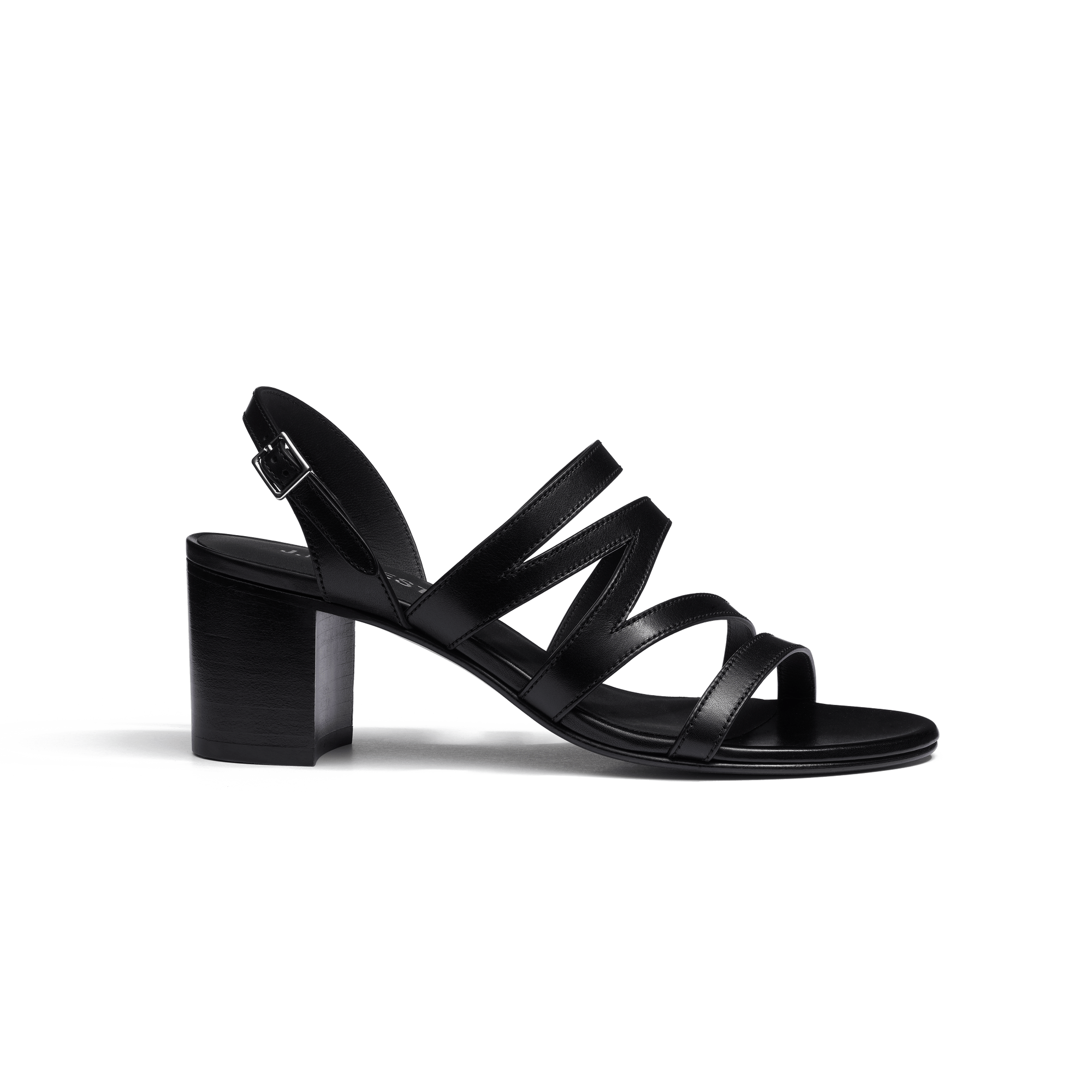 Double V 5,5cm heel Sandal [Women Black soft calfskin]
