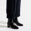 Bottine Jodhpur à talon [femme cuir veau lisse noir]