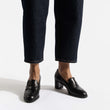 Mocassin à talon 5,5 cm [femme cuir lisse noir]