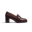 Mocassin à talon 5,5 cm [femme cuir veau lisse bordeaux]