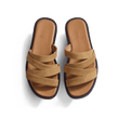 Mule Double V [femme cuir veau velours beachnut]