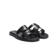 Mule Double V [femme cuir veau lisse noir]