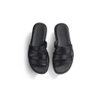 Mule Double V [femme cuir veau lisse noir]