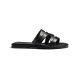 Mule Double V [femme cuir veau lisse noir]