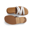 Mule Double V [femme cuir veau lisse blanc]
