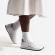 Basket On My Way [femme cuir veau sport blanc détails rose]