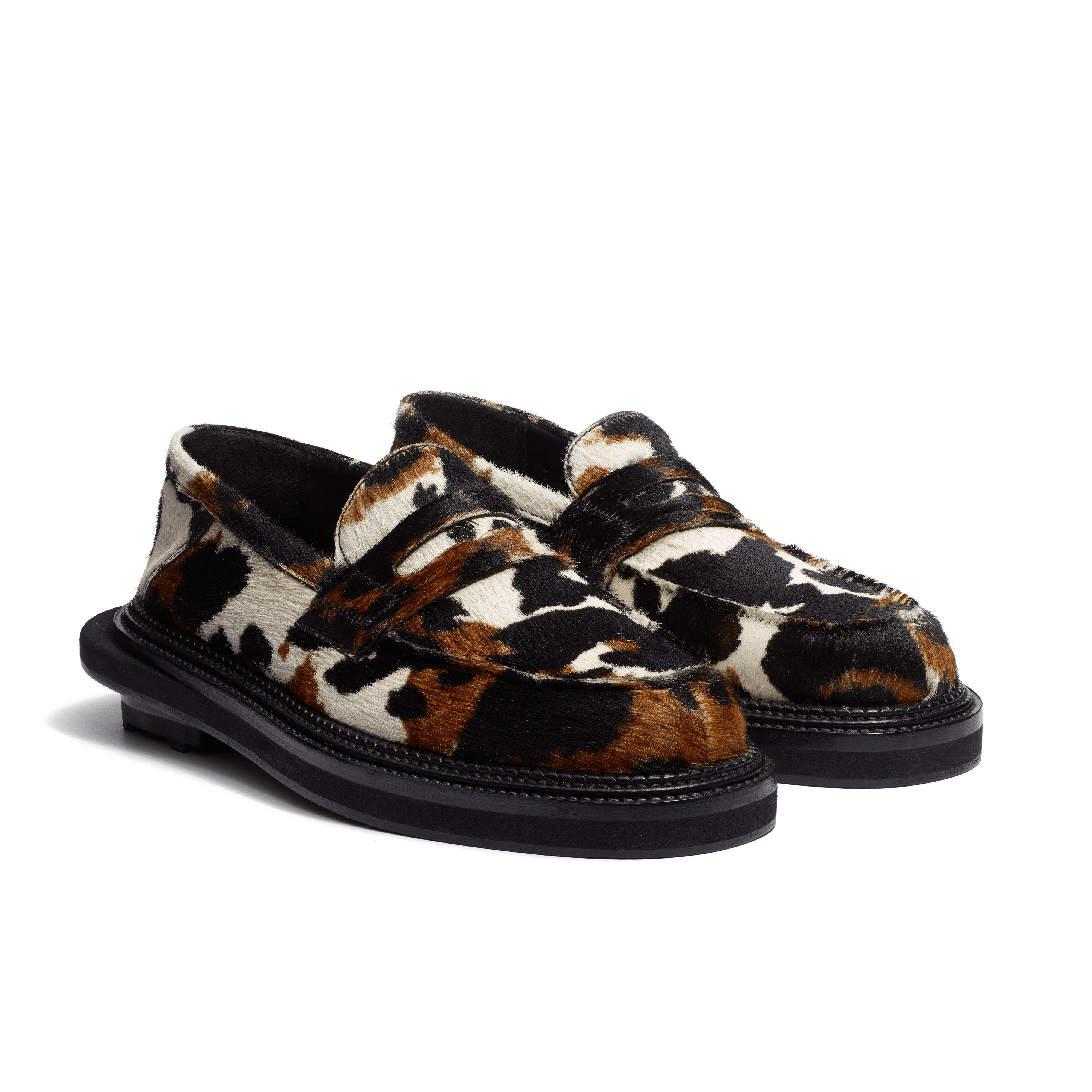 Hairy calfskin with cow pattern Mule Loafer J.M. Weston x sacai Hairy calfskin with cow pattern Mule Loafer J.M. Weston x sacai