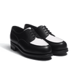 Derby Golf [femme cuir veau box noir et cuir veau souple blanc]