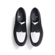 Derby Golf [femme cuir veau box noir et cuir veau souple blanc]