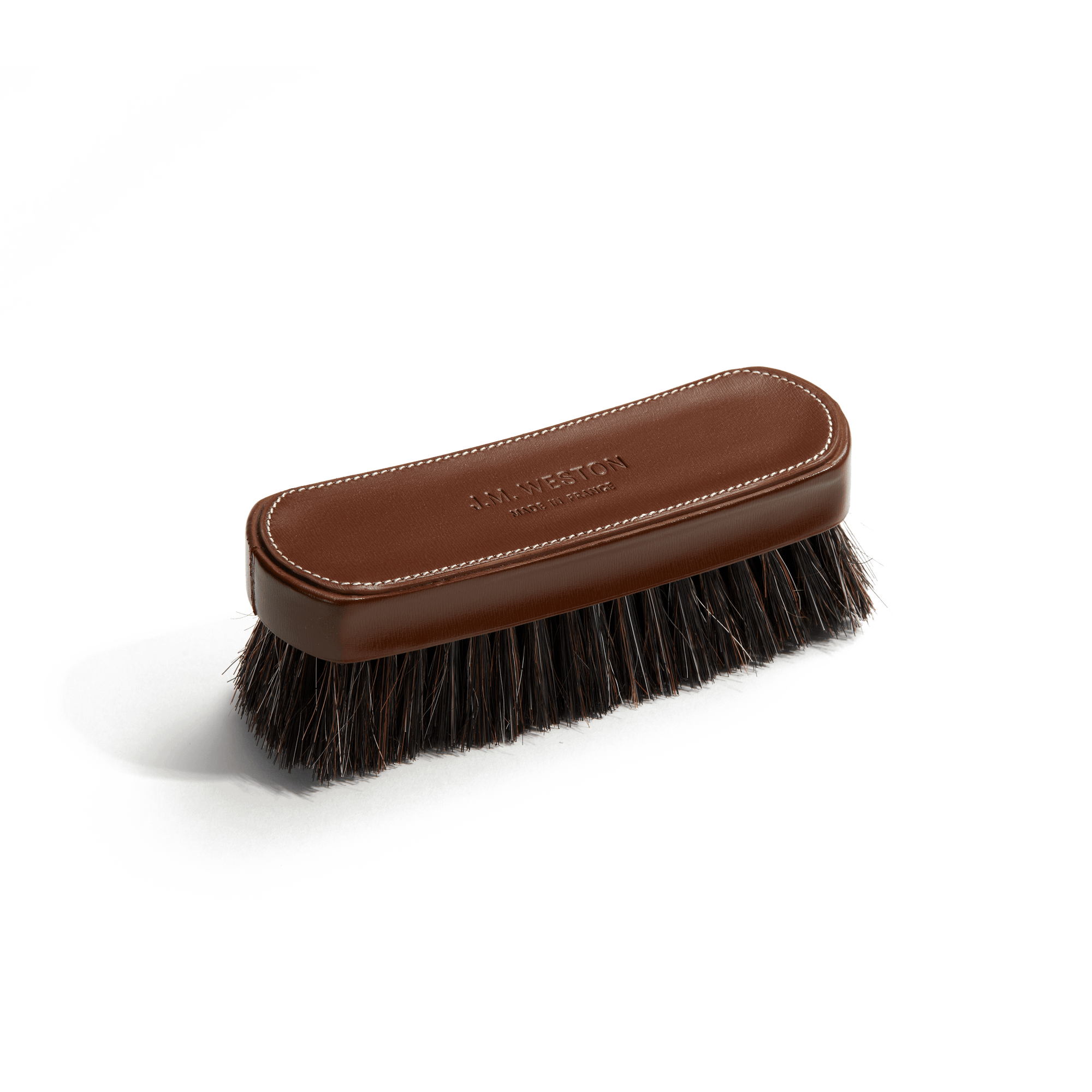 Brosse petit modèle [Cuir veau box bergeronnette et crin de cheval]