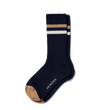 Chaussettes Ivy League [Coton mélangé bleu marine détails écru et beige]