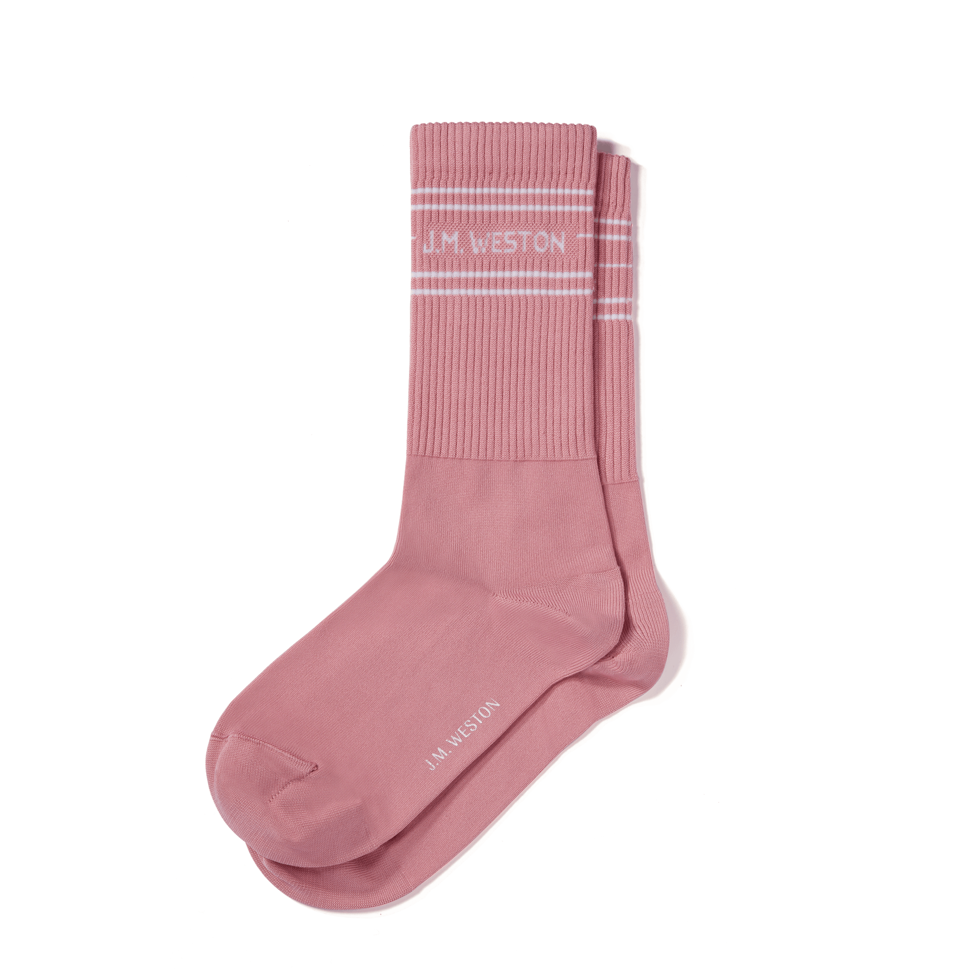 Short sport socks with stripes [Faded rose polyamid]