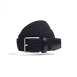 Ceinture Élastique [Tresse noir et cuir veau lisse noir]