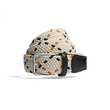 Ceinture Élastique Roland-Garros [Tresse blanc cassé, marine et orange et cuir veau marine]