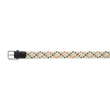 Ceinture Élastique Roland-Garros [Tresse blanc cassé, marine et orange et cuir veau marine]