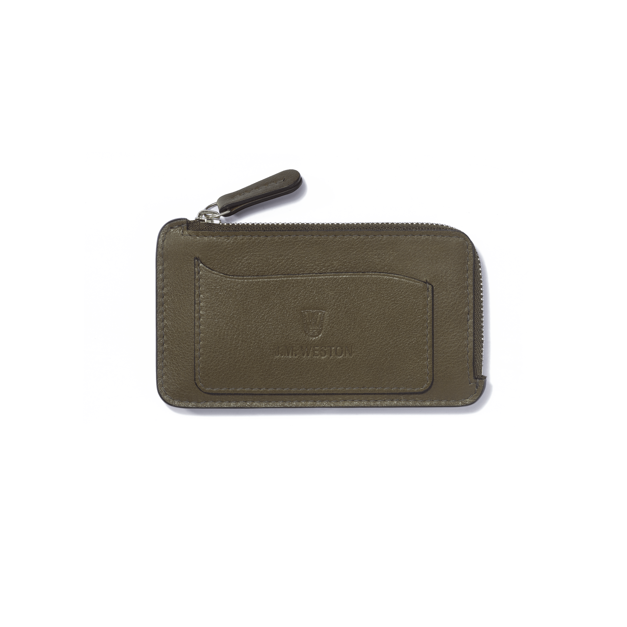 Double You Zipped Card holder [Green fulled calfskin]