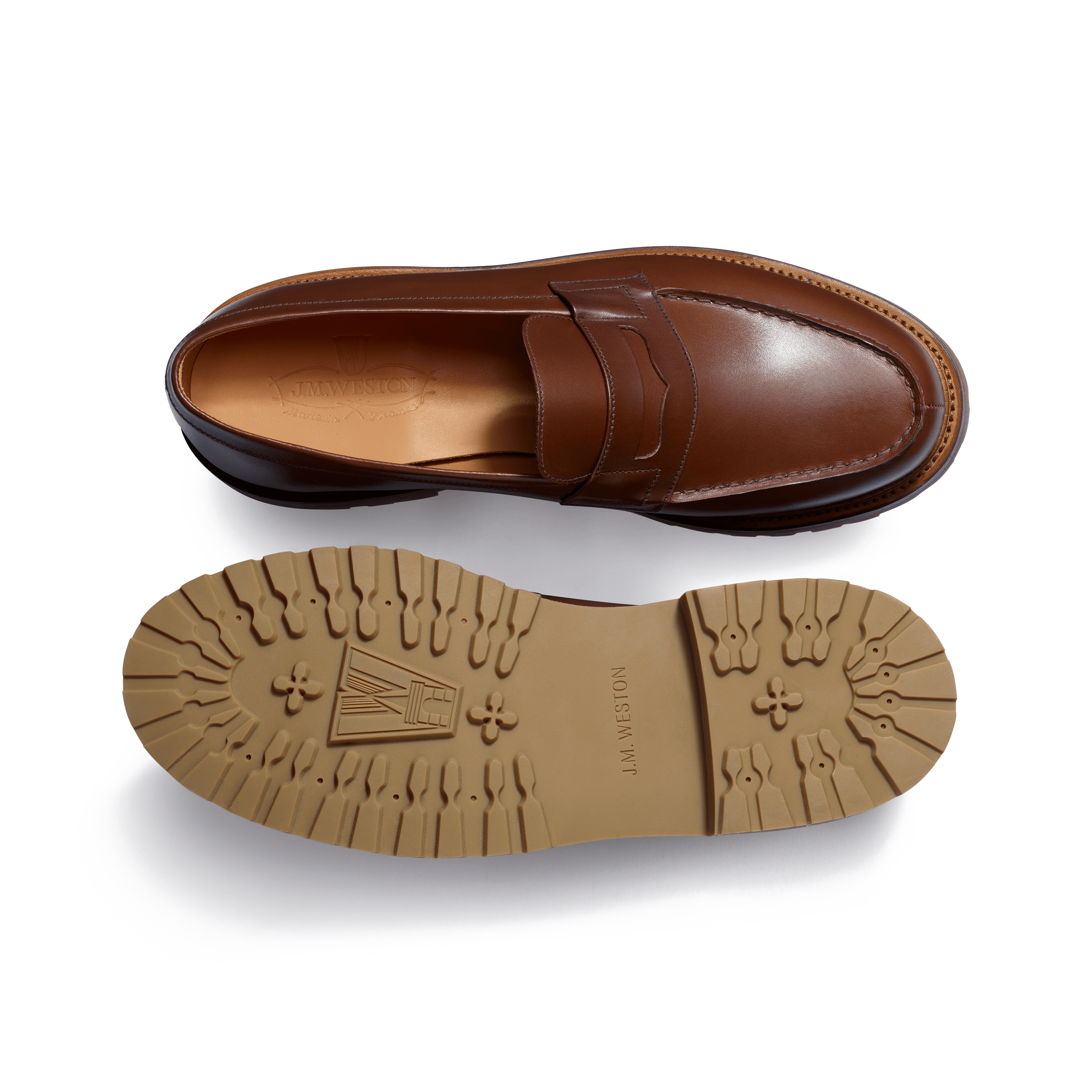 Men's Brown Boxcalf Commando 180 Loafer | J.M. Weston Men's Brown Boxcalf Commando 180 Loafer | J.M. Weston