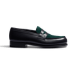 Mocassin 180 [homme cuir veau velours vert foncé et veau box bleu initial]