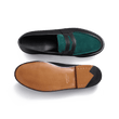 Mocassin 180 [homme cuir veau velours vert foncé et veau box bleu initial]