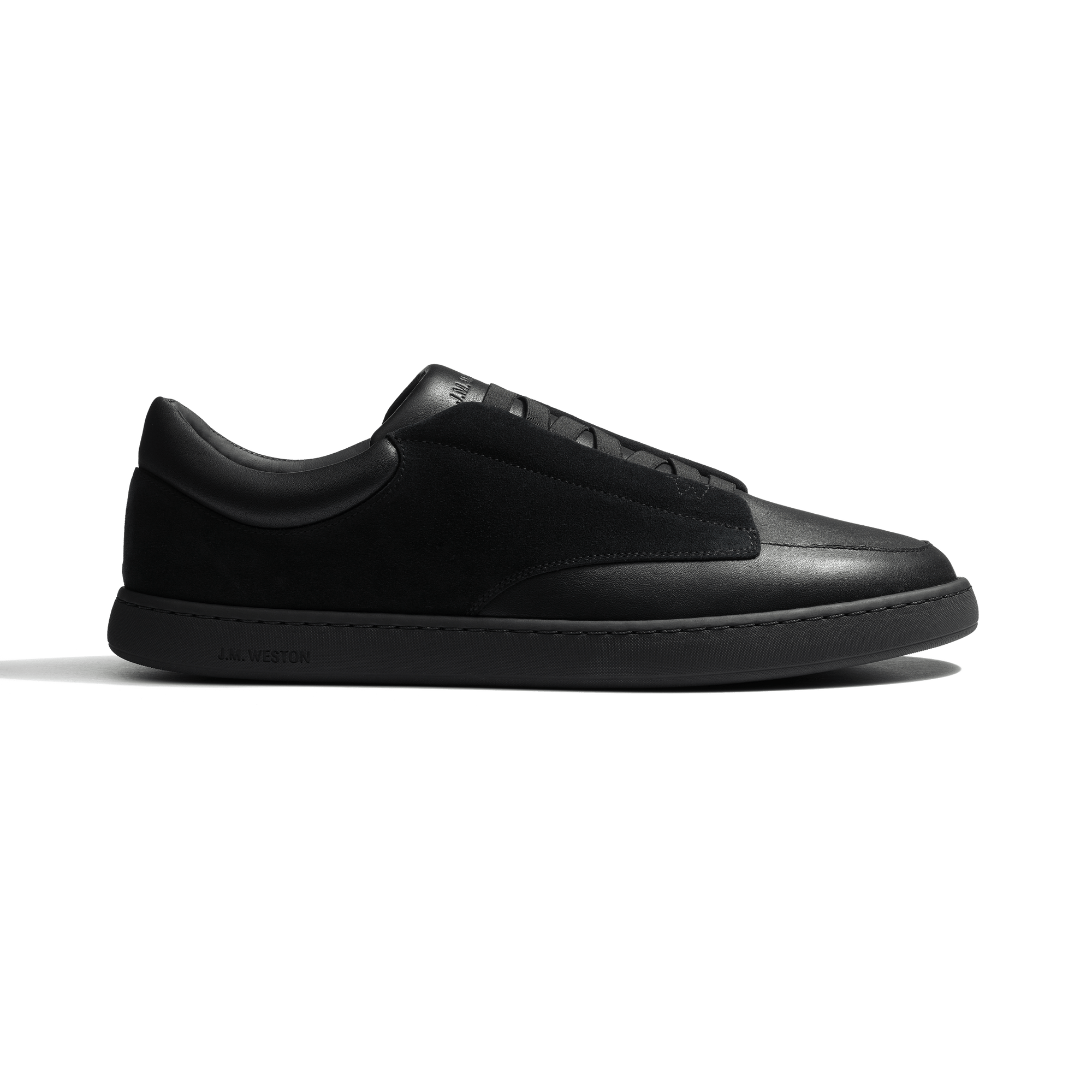Dress sneaker [Men Black nappa calfskin & black suede leather]