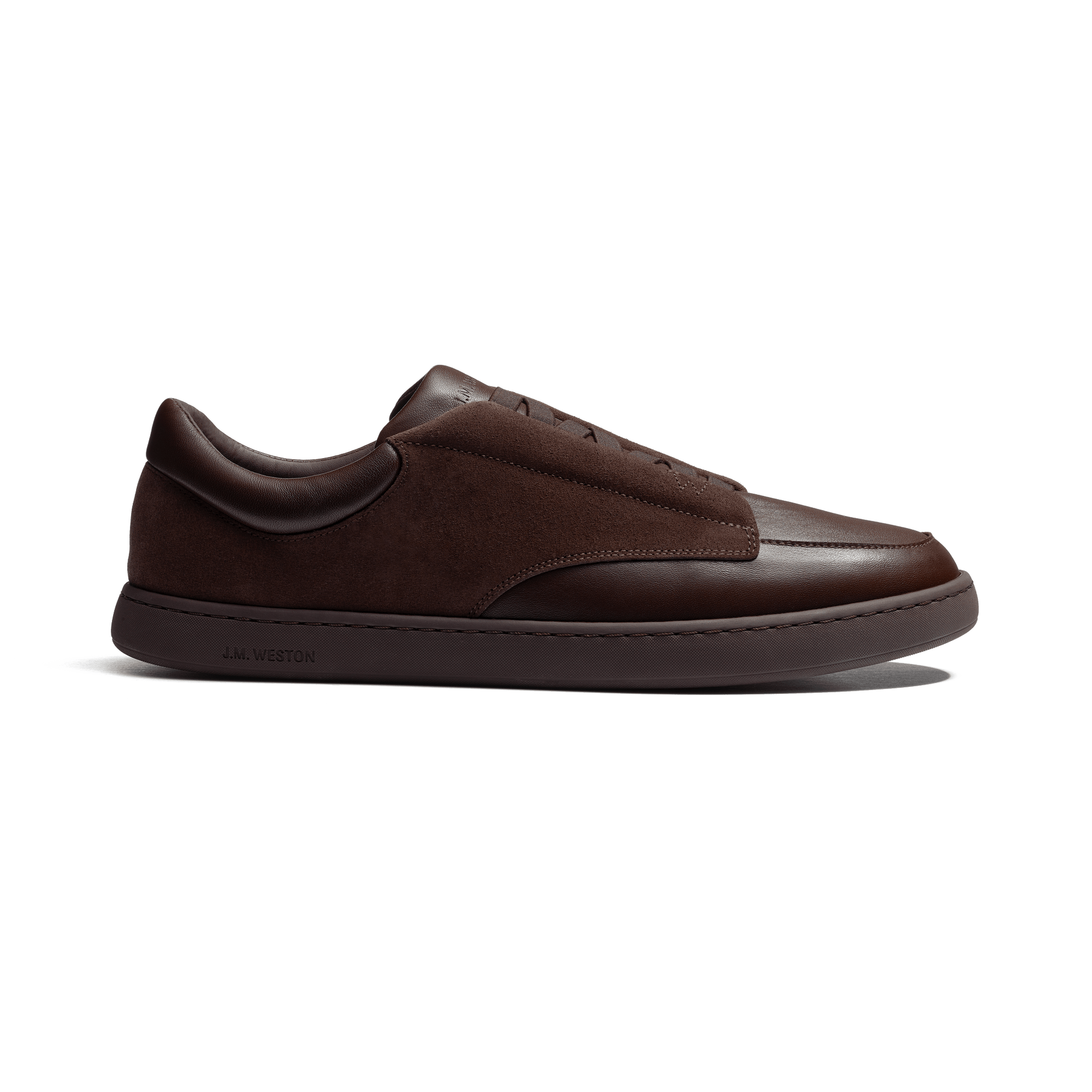Dress sneaker [Men Brown nappa calfskin & brown suede leather]
