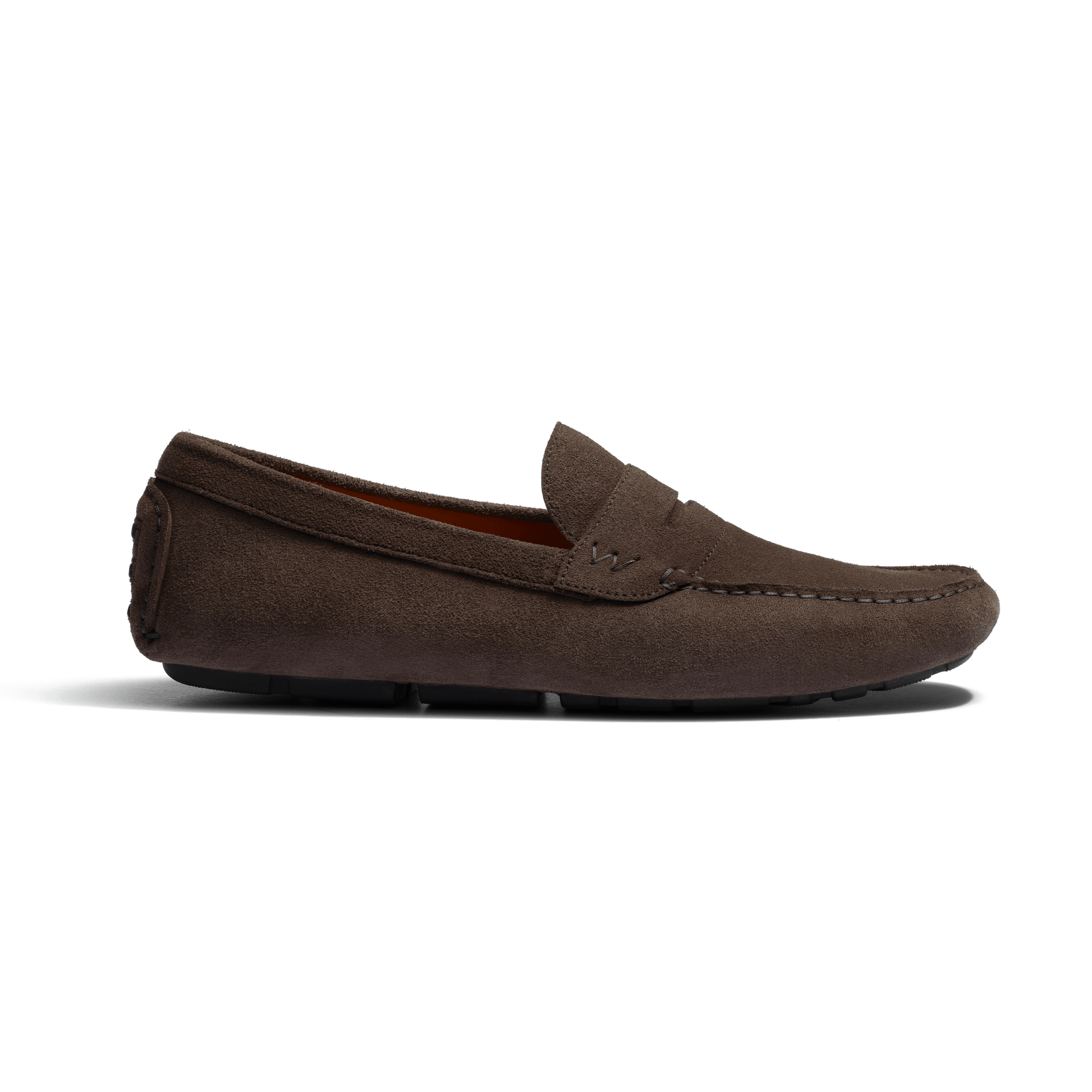 Mocassin de conduite Drive-On [homme cuir veau velours marron foncé]