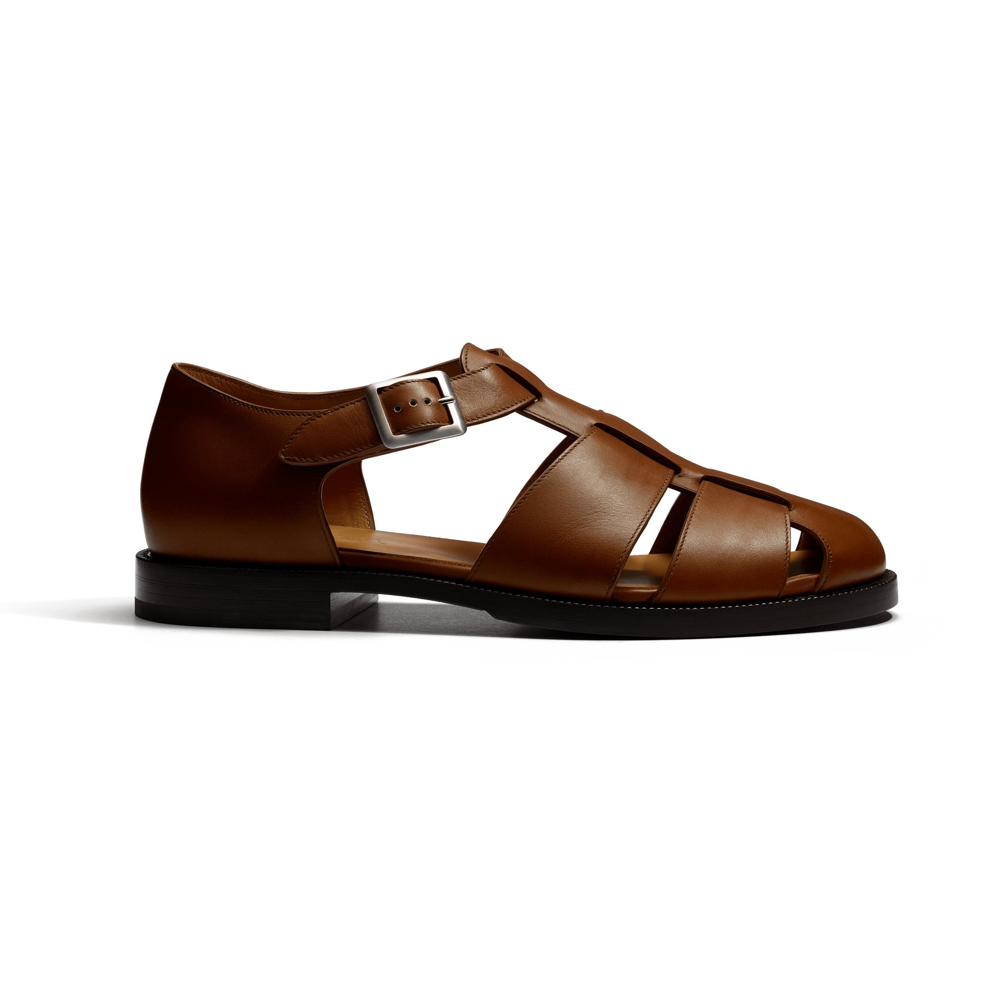 Sandale Fisherman [cuir veau lisse marron bergeronnette]