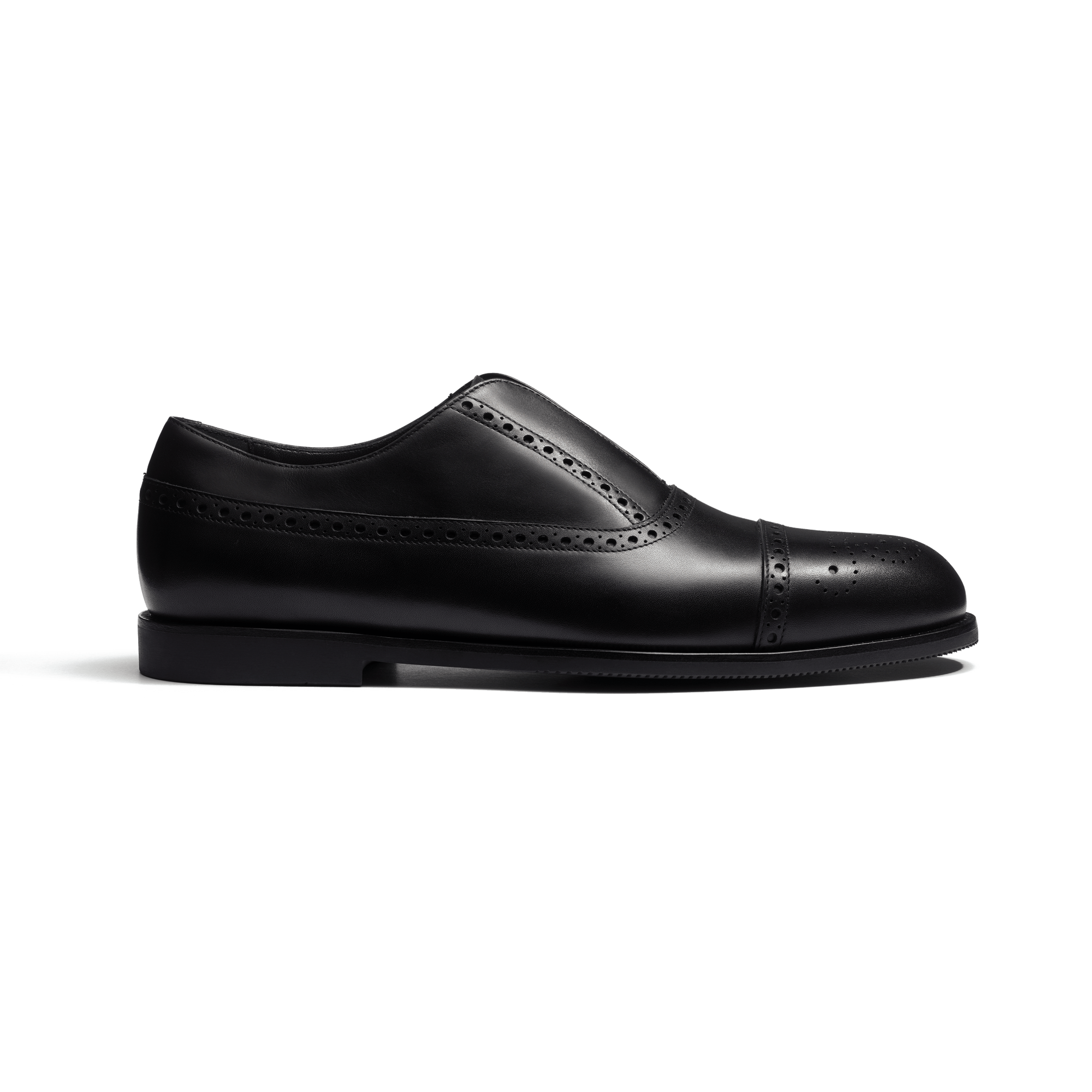 Richelieu Sans Gêne Perforé Iéna [homme cuir veau lisse noir]