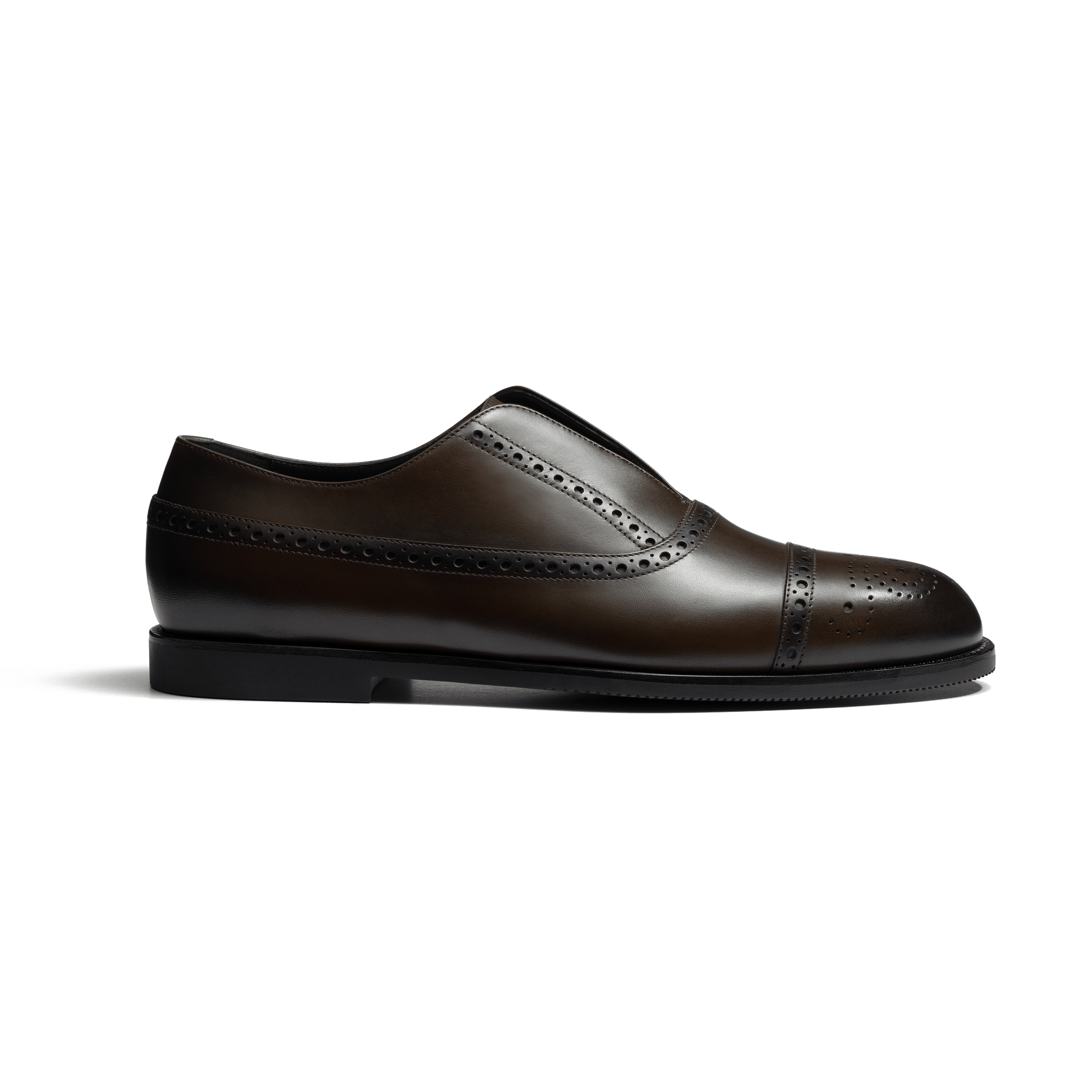 Iena perforated Slip-On Oxford [Men brown shaded smooth calf leather]