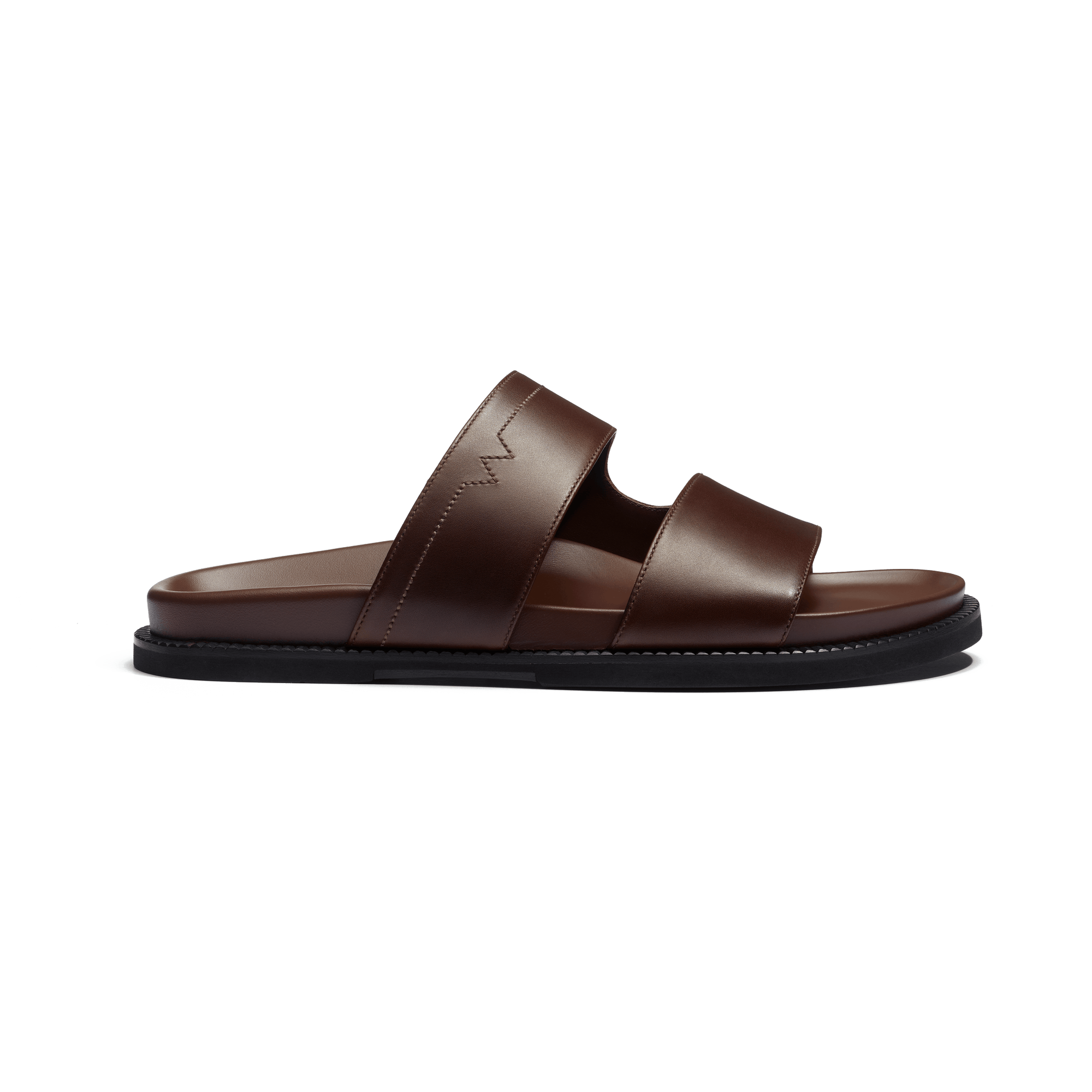 Anatomical Mule Double V [Dark brown smooth calfskin]