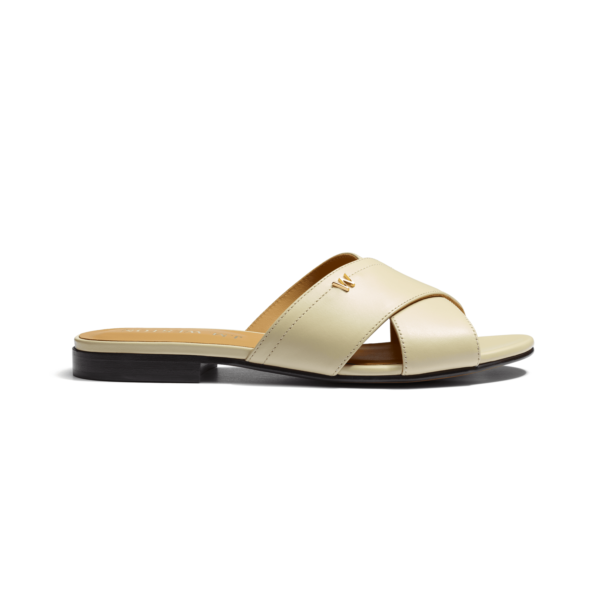  Double V Fine Mule [Women Ivory satin calfskin]