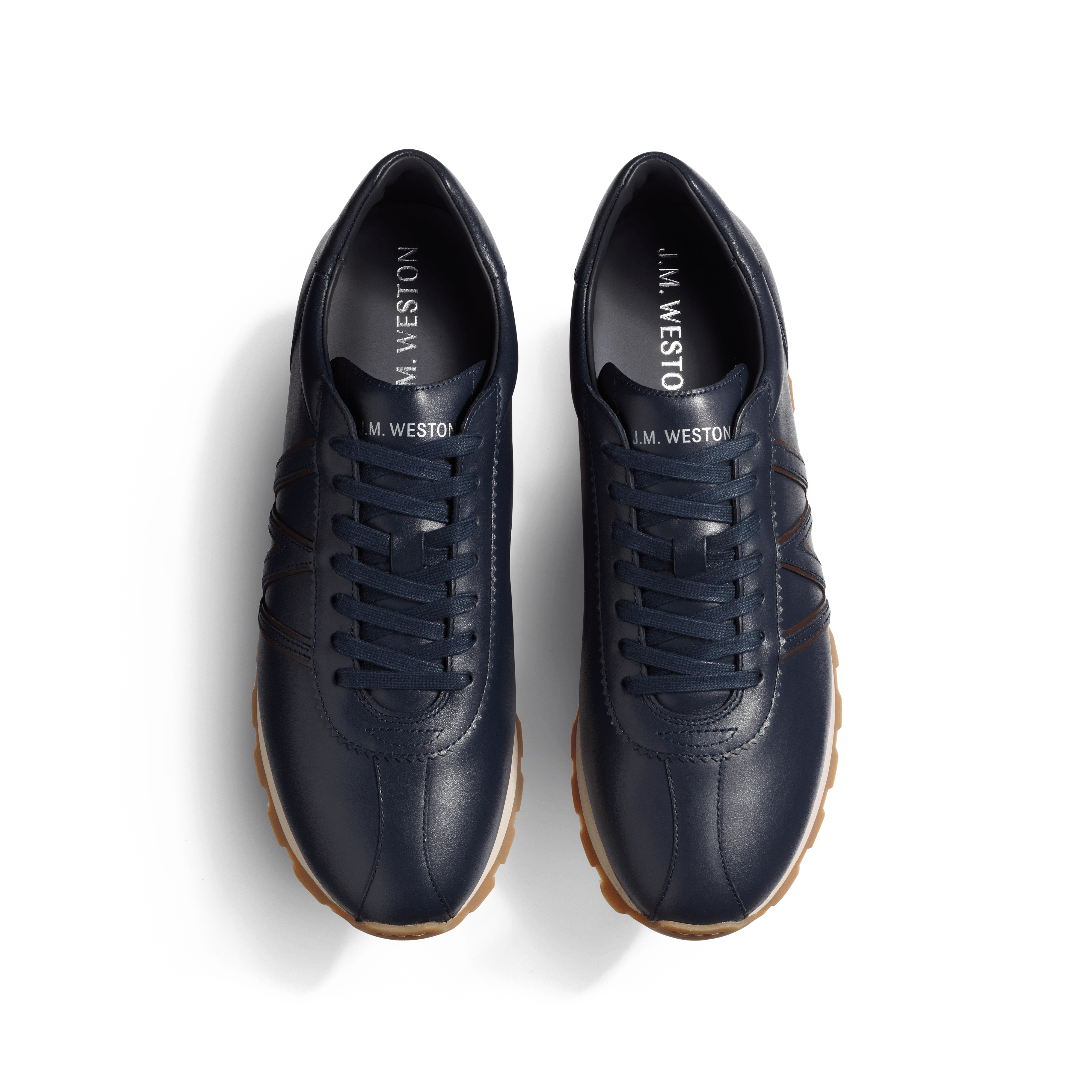 On My Way Men's Navy sport calfskin Sneaker | J.M. Weston On My Way Men's Navy sport calfskin Sneaker | J.M. Weston