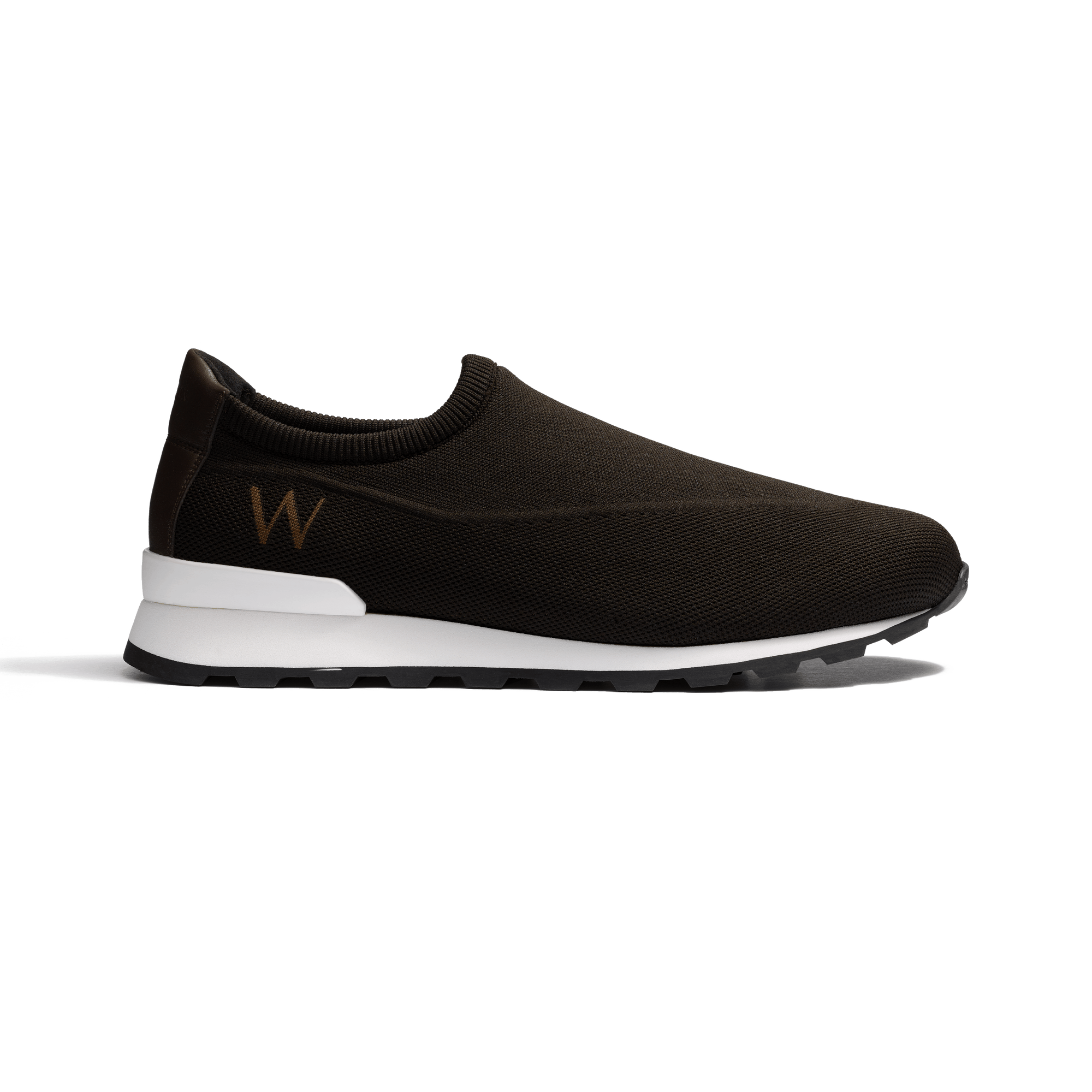 On My Way Full Knit Sneaker [Men Brown knit canvas with brown sport calfskin and brown knit for the W details]