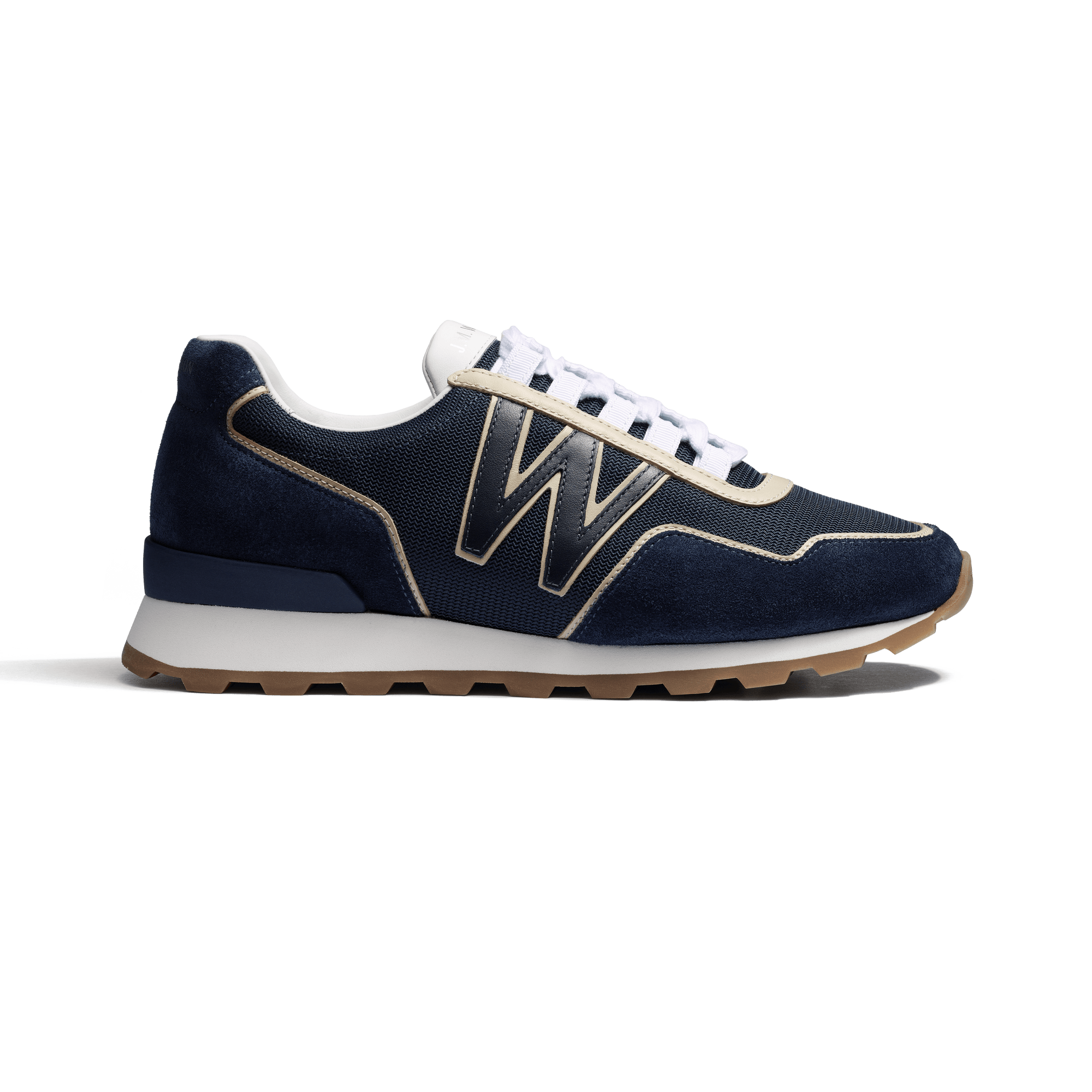 On My Way Ghillies Sneaker [Women navy nylon canvas with beige & navy sport calfskin and navy suede calfskin details]