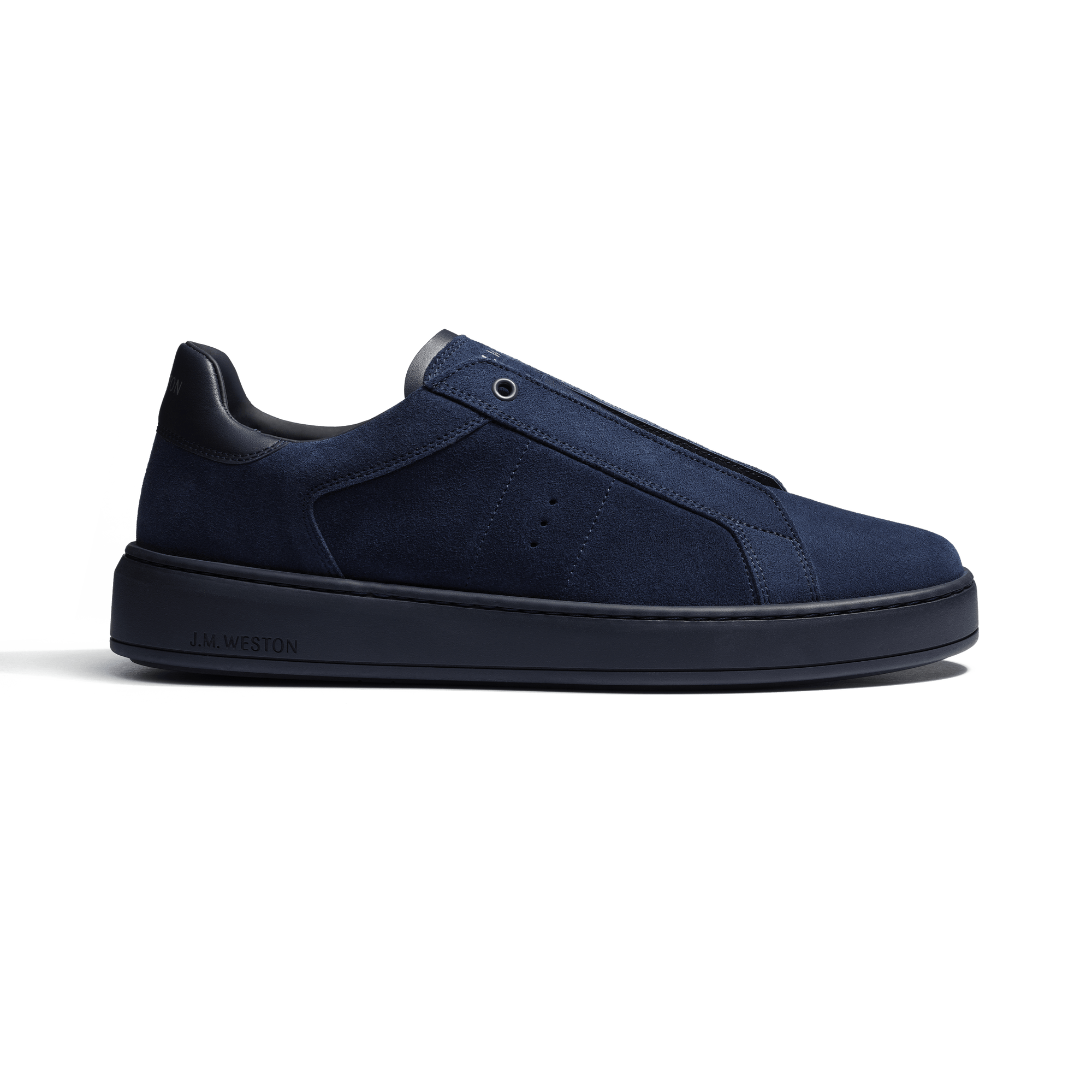 On Time Slip On Sneaker [Men White sport calfskin & black sport calfskin details]