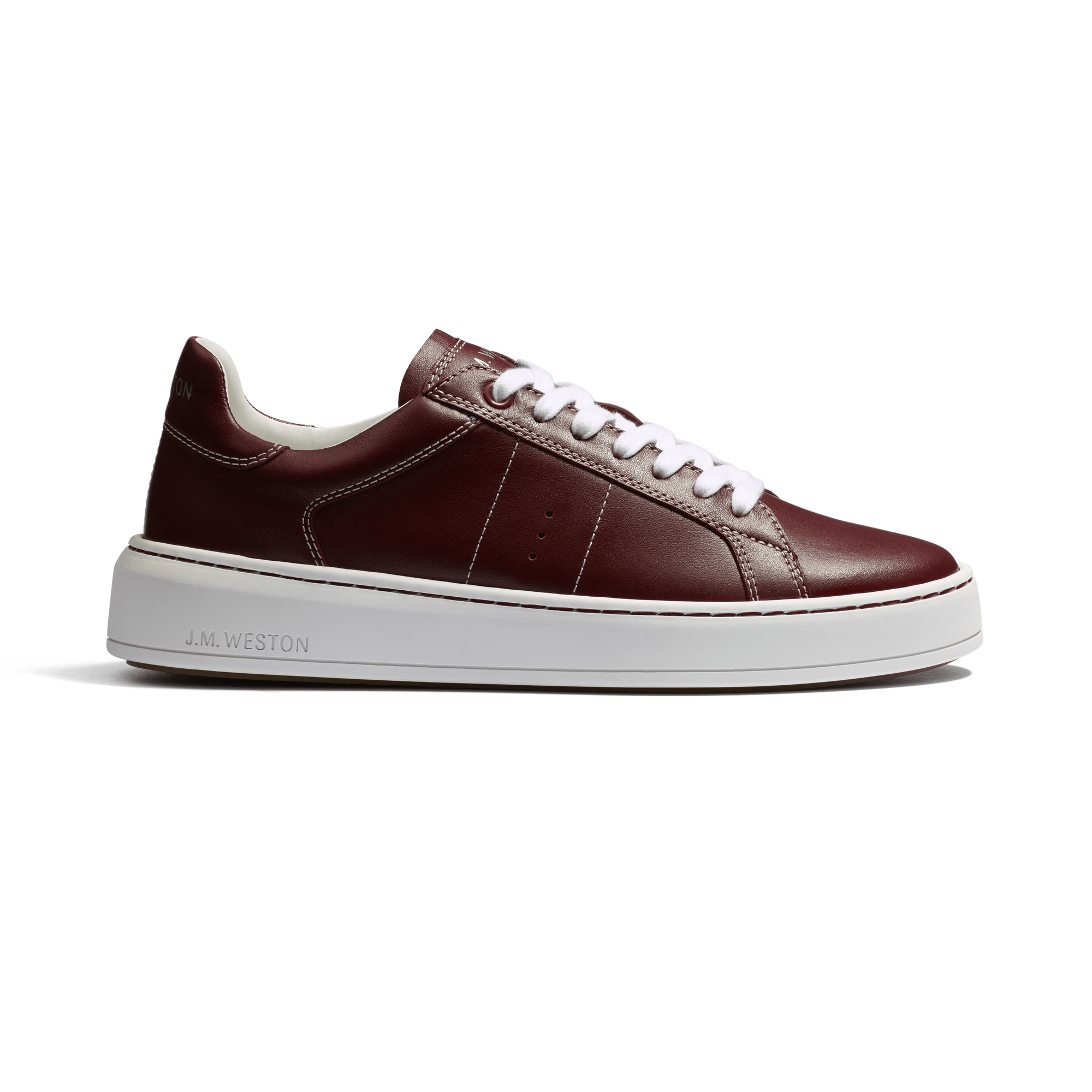 Basket On Time [femme cuir veau sport bordeaux]